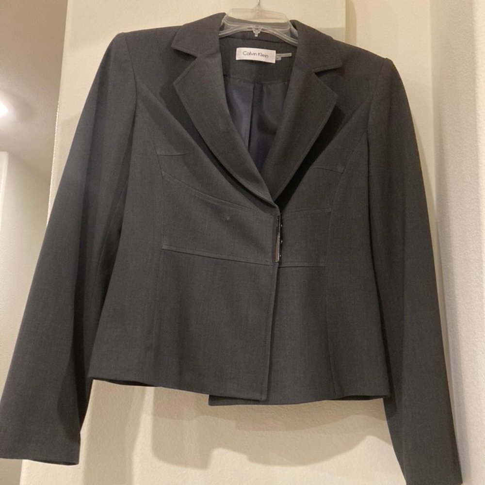 Calvin Klein Women's Light Gray Blazer